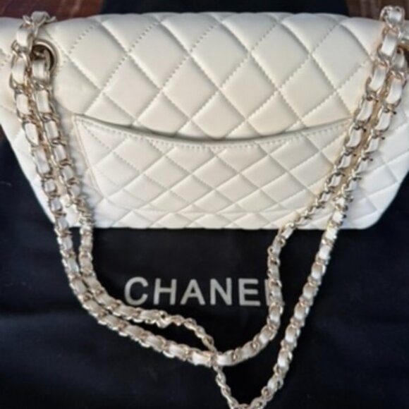 Chanel Cream Caviar Leather Classic Jumbo Double Flap Bag - Picture 2 of 13